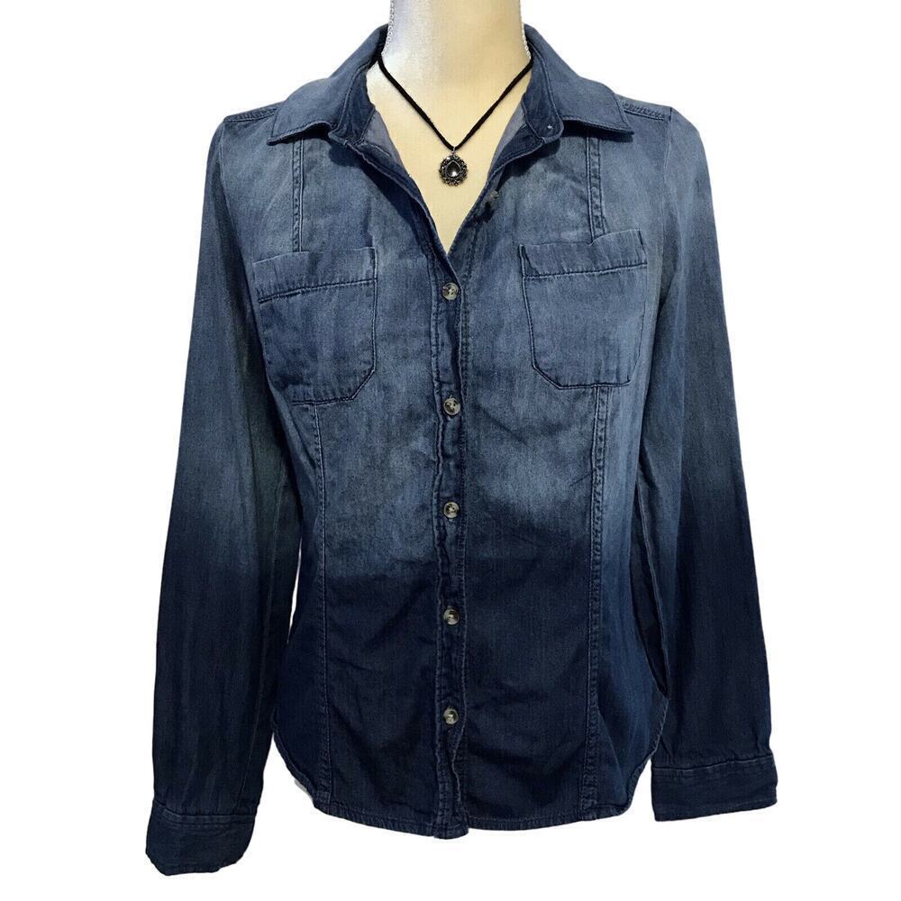 Lauren Conrad Denim Button Down Blouse S